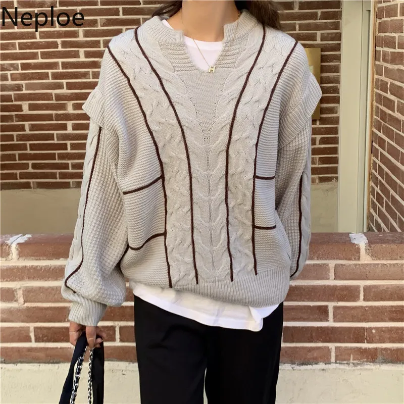 Suéteres De Punto Vintage Neploe Para Mujer, Prendas De Vestir De