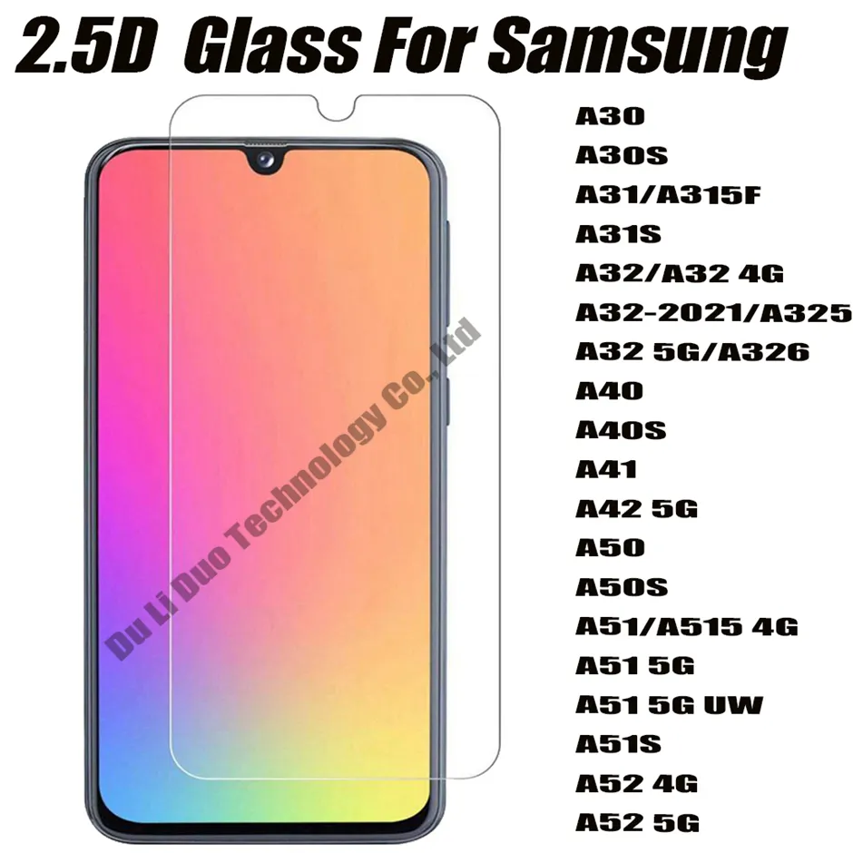 2.5D 0,33 mm gehärtetes Glas Handy-Displayschutz für Samsung Galaxy A30S A31 A32 A40 A40S A42 A50 A50S A51 A51S A52 4G 5G