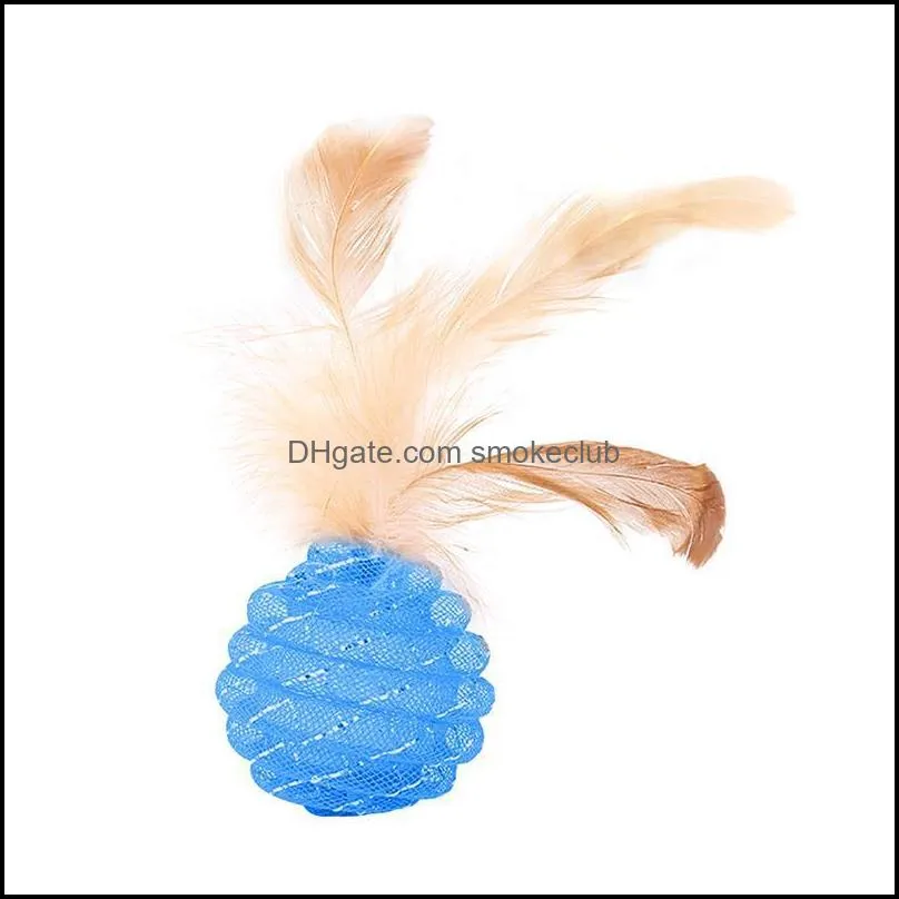 Cute Pet Cat Toy Line Ball Feather Tube Funny 3.5cm Pineapple Toys