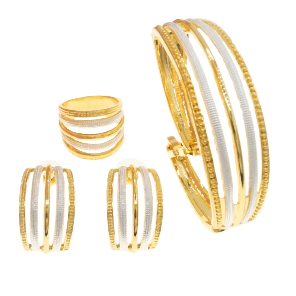 Yulaili Armband Ohrring Ring Neuestes Design Schmuckset Fabrik Direktverkauf 18K Italienisches Gold Frau Großhandel Schmucksets B0104