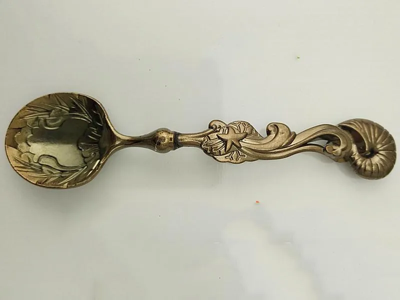 Bronze Carved Dessert Ladle Retro Spoons Dining Bar Vintage Royal Style Coffee Spoon Flatware For Kitchen Accessories set