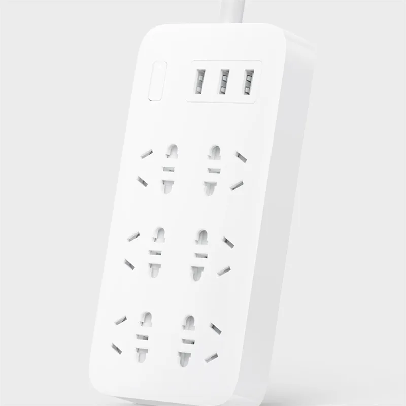 Xiaomi Youpin Mijia Power Strip 6-bit Socket Charging Plug 250V 2500W Power-Strip Sockets 3 USB 1.8Meter Standard Interface high quality