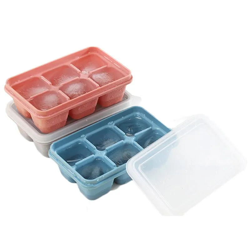 6 Lattice Ice Cube Tray Tools Food Grade Silicone Candy Cake Mold Baking Cakes Cream Moulds With Lids Kitchen Accessories BH4518 TQQ