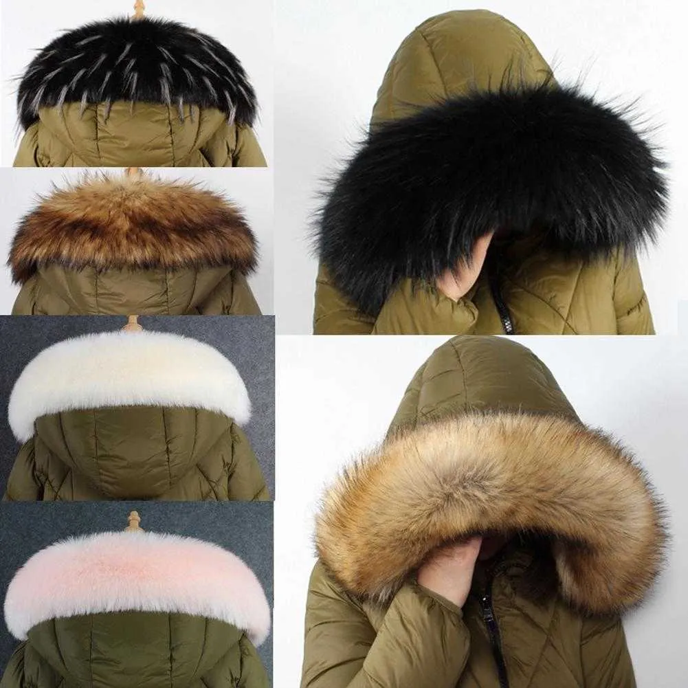 10 Kolory Zimowe Ciepłe Fur Collar Ciepłe Szalik Dla Kobiet Płaszcz Odpinany Faux Fox Fur Sarf Collar Hat Akcesoria Prezent H0923