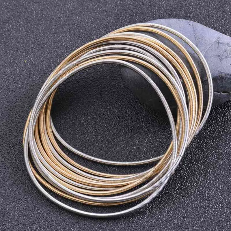 J60e fil d'acier au carbone rétractable spirale ressort Bracelet chaîne empilable bobine bricolage