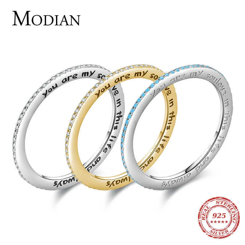 Echt 925 Sterling Silber Trendy Stapelbar Türkis Gravieren Buchstaben Eleganter Fingerring Für Frauen Edlen Schmuck 210707