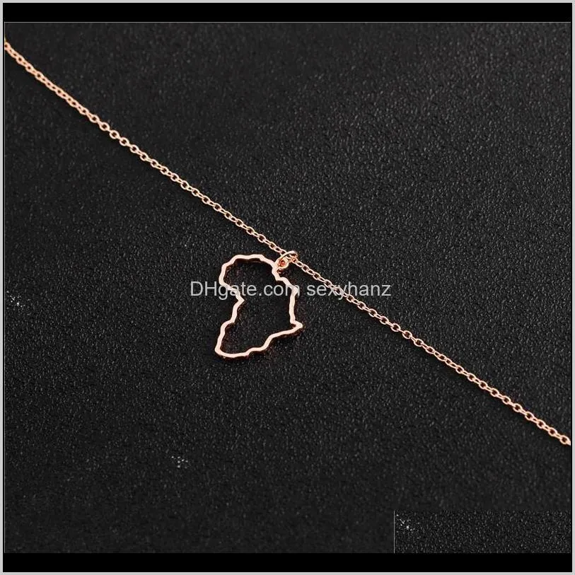 10pcs outline african map necklaces continent egypt  kenya nigeria ethiopia country profile charm pendant chain women