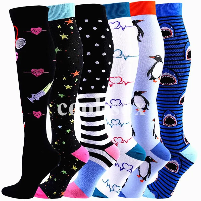 Chaussettes pour hommes livraison directe unisexe Compression en gros femmes hommes genou haut 30 MmHg Sport œdème diabète varices course à pied