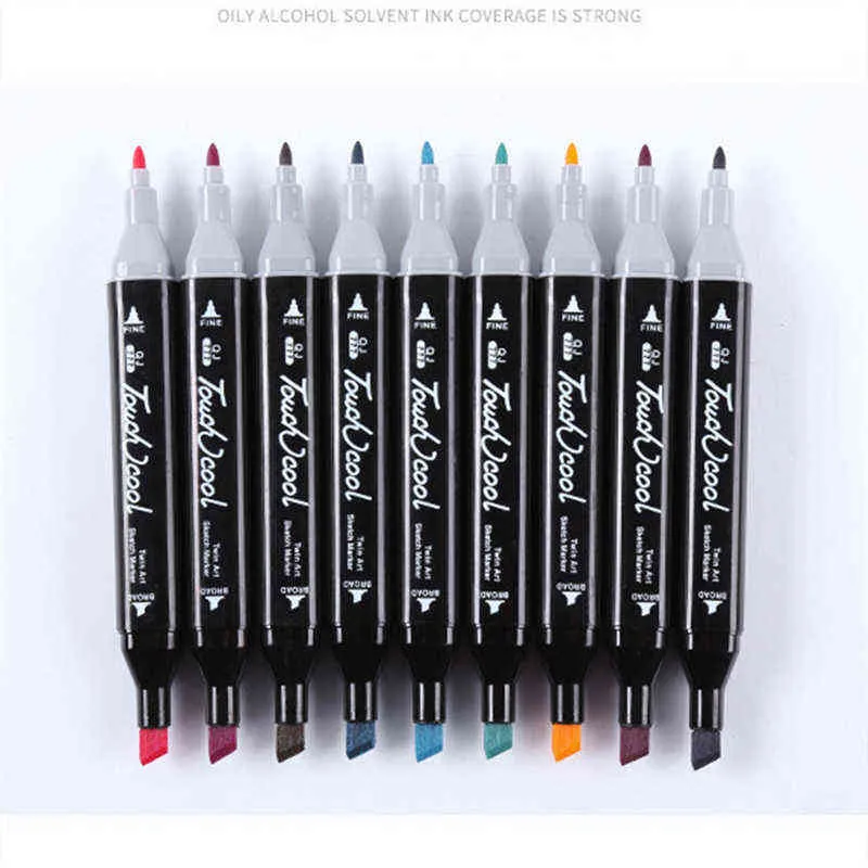 80/60/48 Colors Art Markers Brush Pen Sketch Alcohol Based Markers