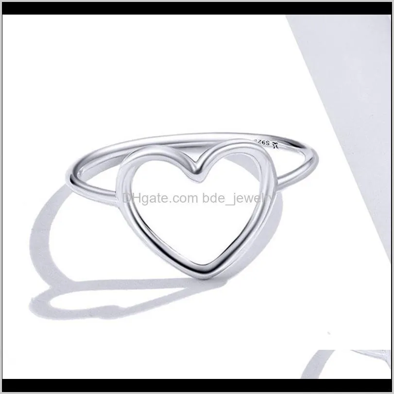 cute 925 sterling silver heart ring for women wedding engagement simple rings finger party fashion jewelry gifts