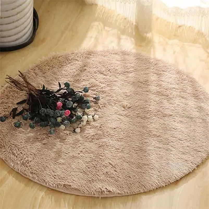 Silk Wool Round Plush Carpet Tent Rug Desk Foot Pad Hanging Basket Chair Floor Mat Fitness Yoga Rug Can Be Washed And Customized 210727
