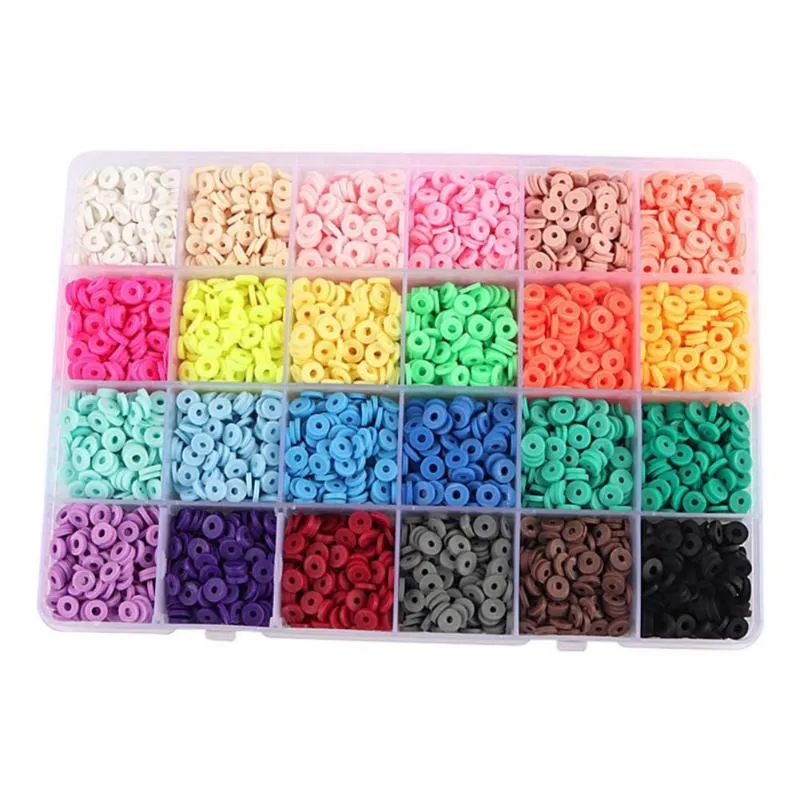 Nail Glitter Mini 1 Box Flat Round Polymer Harts Clay Beads Chip Disk Loose Spacer Handmade för DIY -smycken som gör armband