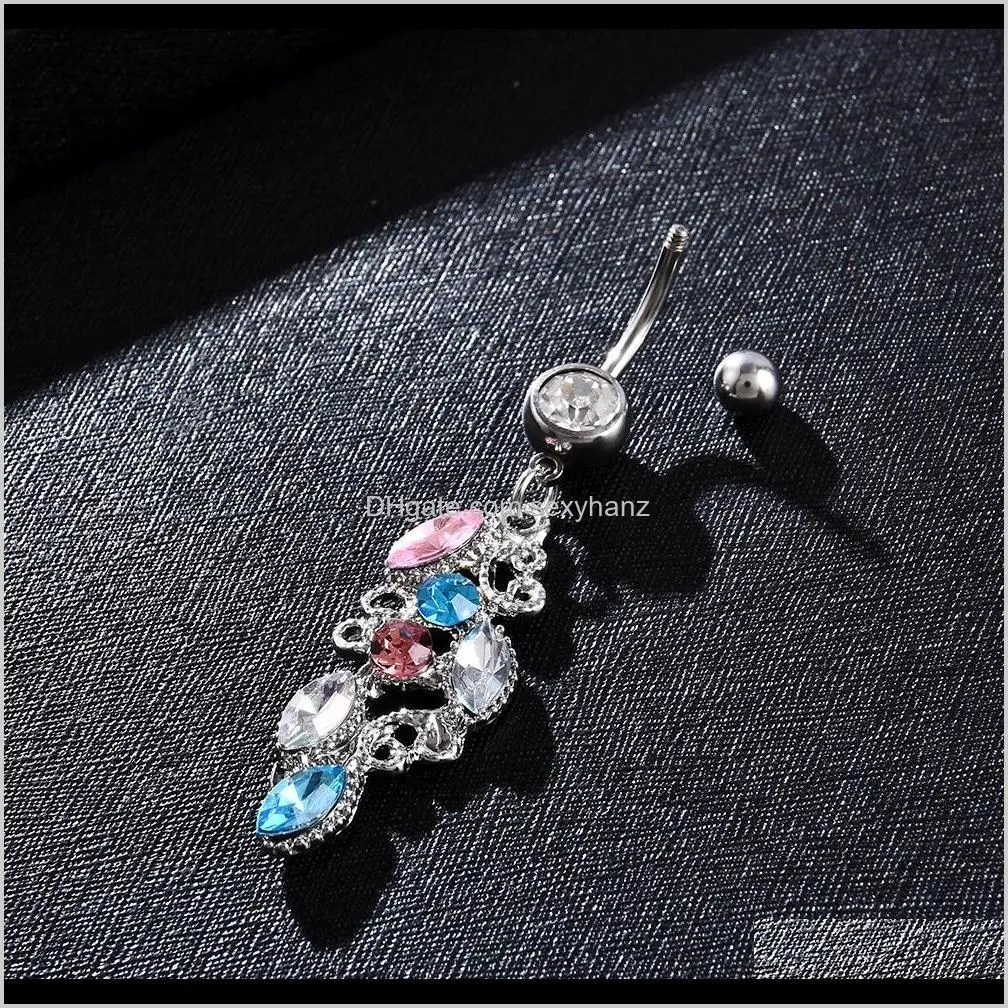 d0488 ( 1 color ) body piercing jewelry clear wings belly button navel rings body piercing jewelry dangle fashion charm cz stone