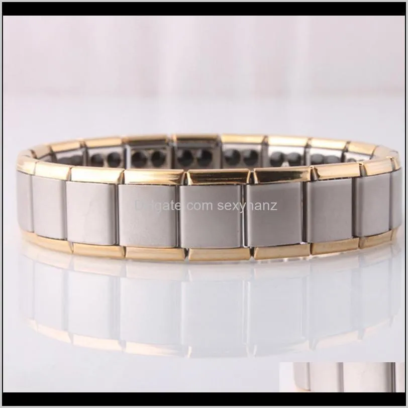 Other Bracelets Stainless Steel 80 Ge Magnetic Power Bangle Bracelet Energy Wristband For Women Men Radiation Protection Jewelry Drop Uekpp