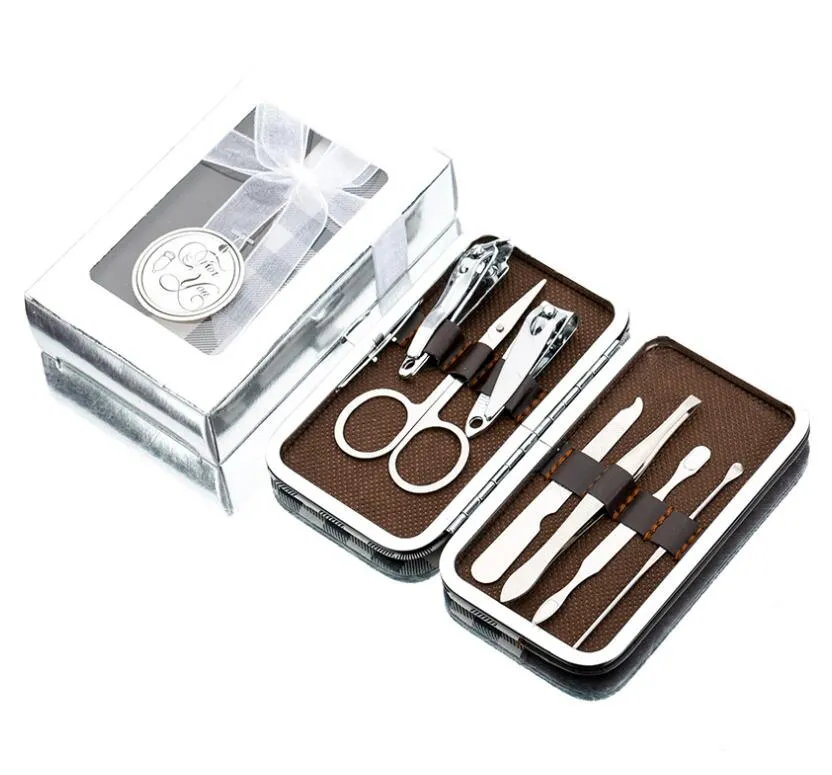 Manicure Set Nail Clippers Pedicure Kit Party Favor Stainless Steel Gift with Beautiful Case Presents For Baby Shower Guest Giveaways