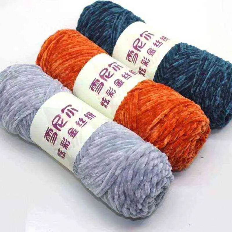 1pc 100g chenille 벨벳 니트 공예 도매 skeins 뜨개질 크로 셰 뜨개질 스레드 supersoft 원사 스웨터 따뜻한 양모 손 y211129