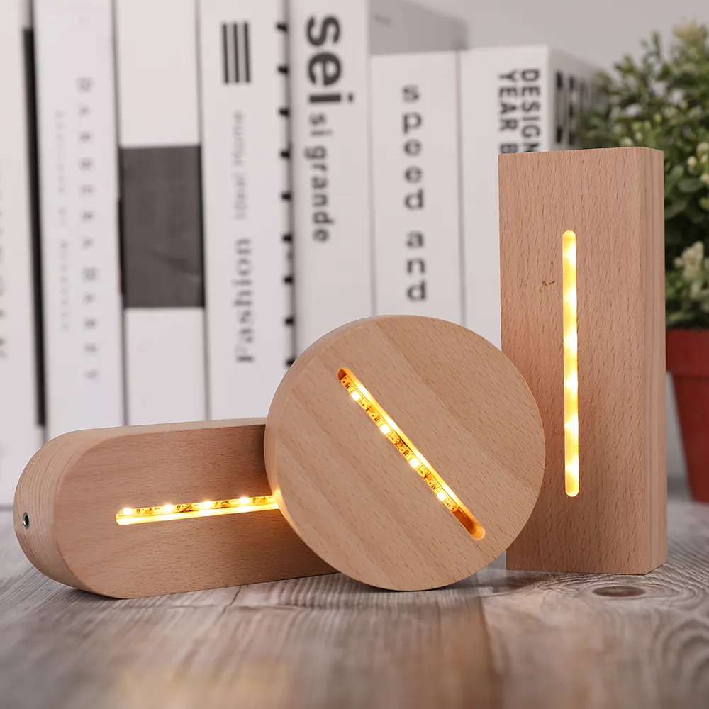 LED Basis Holz mit USB Anschluss, 7,90 €