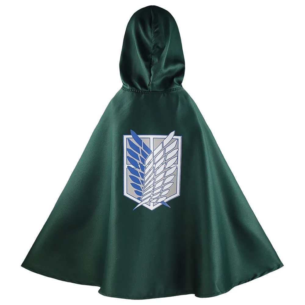 Costumes Anime Costumes Japonais Sweat à capuche sur Titan Cloak Gants Shingek No Kyojin Scoutisme Costume Légion Anime Cosplay Green Cape