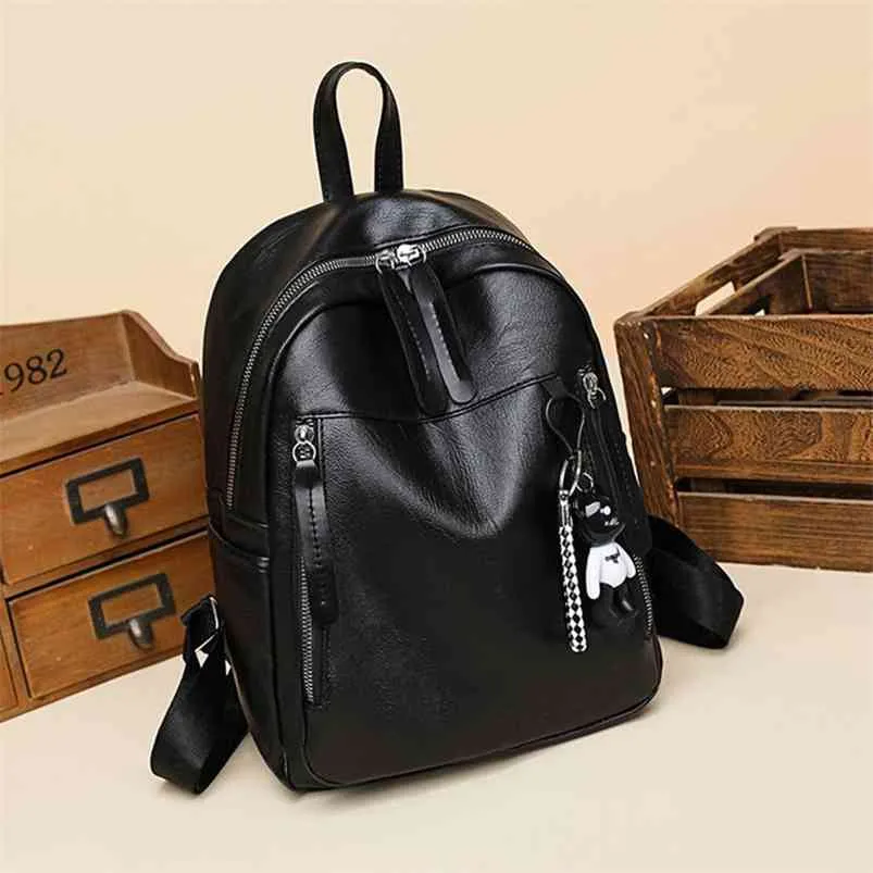 Fashion Women Travel Backpack PU Soft Mini Backpack Female Shoulder Bag Soft Rucksack Oxford For Teenagers Schoolbag Bagpack 210922