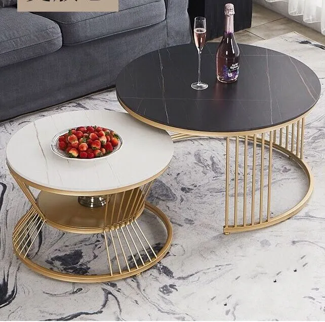 Nordic Marble Coffee Table - Light Luxury Living Room Center Table ...