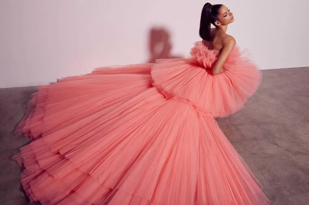 poofy prom dresses 2024 Mint Puffy Tiered Mermaid Prom sage green Prom dress with Rhinestone Beading and Crystals for Black Girls