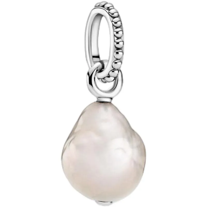 Memnon Jewelry 925 Sterling Silver Charm Freshwater Cultured Baroque Pearl Pendant Charms Beads Fit Original Bracelets Jewellery DIY Making 399427C01