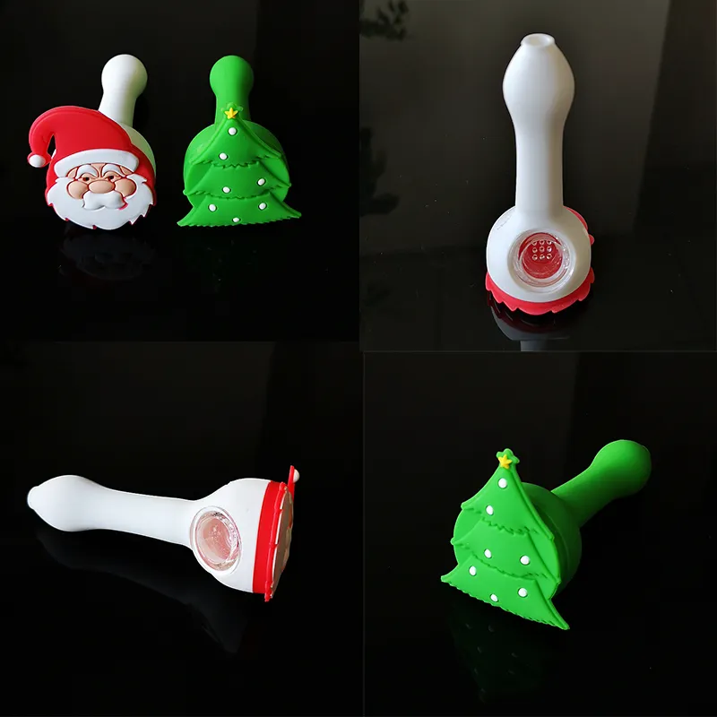 Raffreddare Father Christams Tubi di vetro Accessori per fumatori Kit collettore di nector in silicone Kit micro NC Dab Collettori di nector di paglia con punte al quarzo Dabber Tool SP260