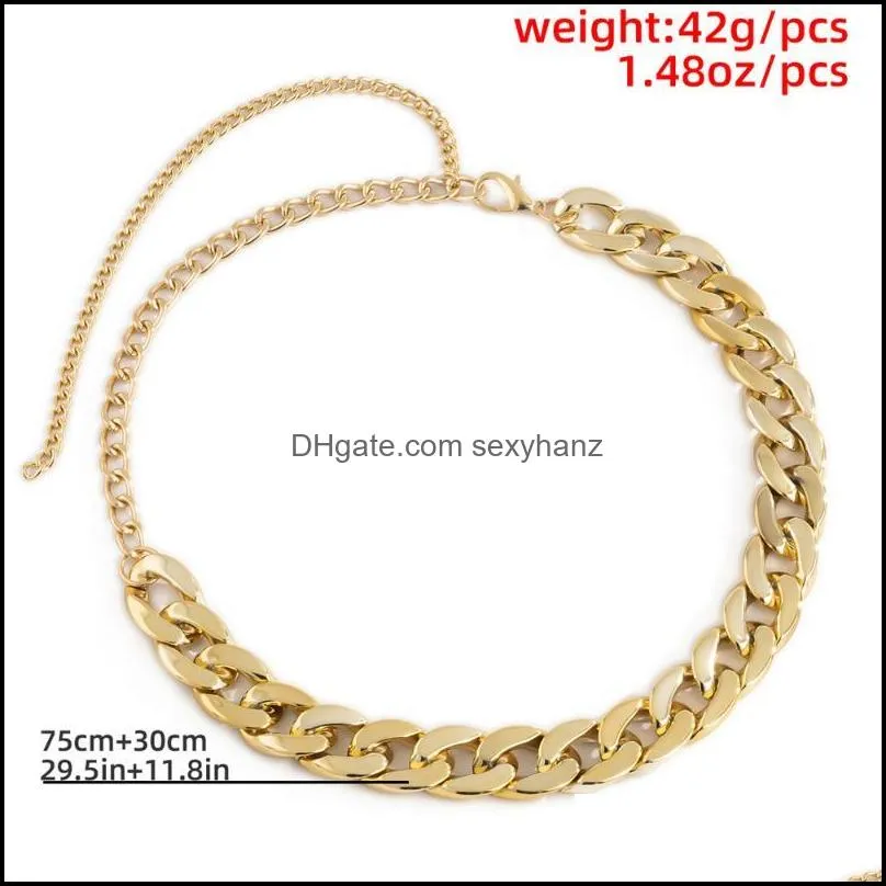 Belts Cosysail Charm Simple Chunky Chain Waist For Women CCB Gold Colors Thick Waistband Harness Belly Chains Body Jewelry