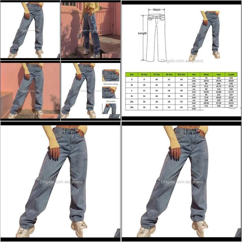 2021 high waist loose comfortable jeans women plus size fashion casual straight pants mom jeans washed boyfriend