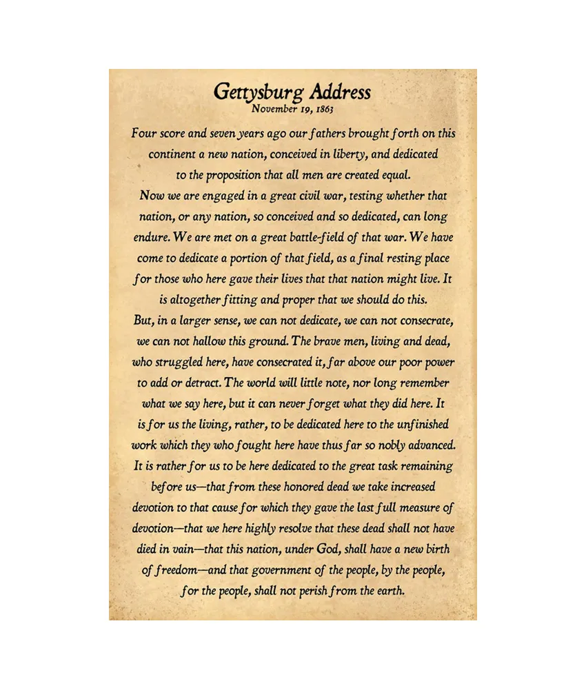 Gettysburg Adresse 19. November 1893 Plakatmalerei Print Home Decor gerahmt oder unvorbereitetes Fotopapiermaterial