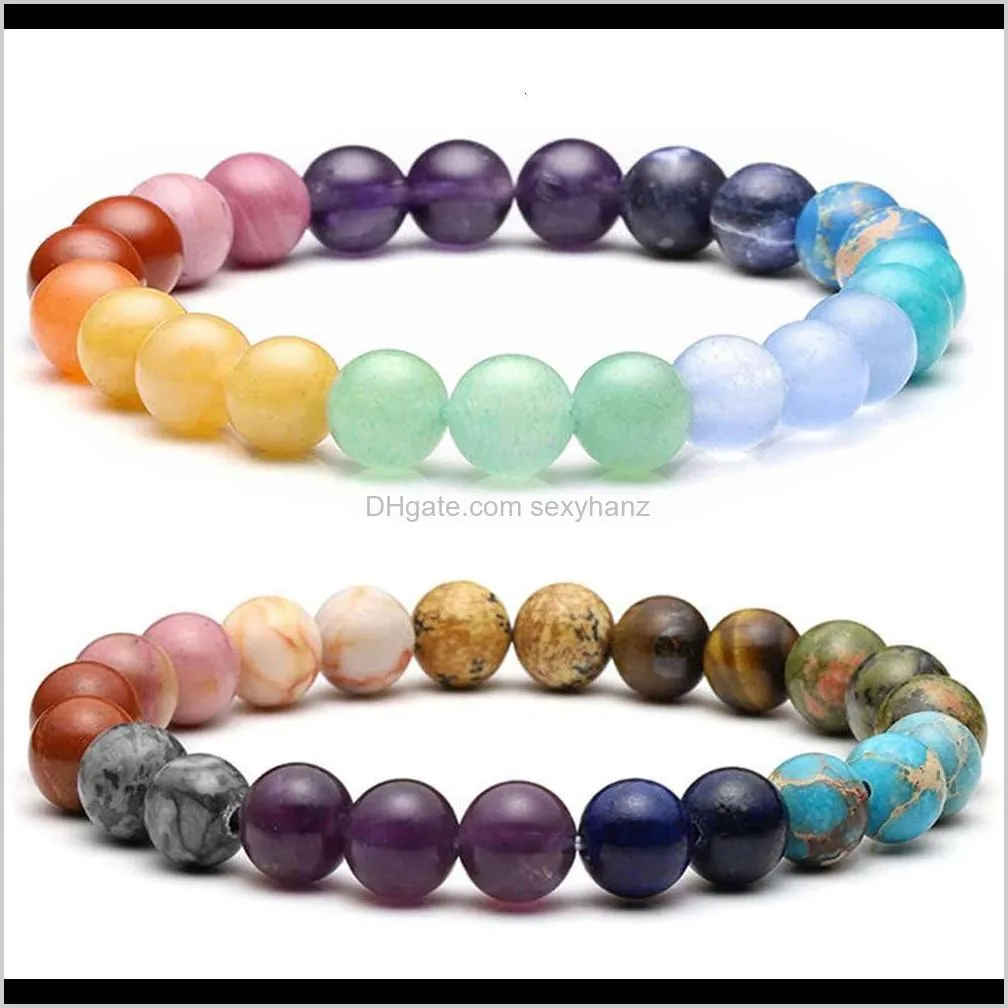 best selling lucky stone seven chakras beaded bohemian bracelet