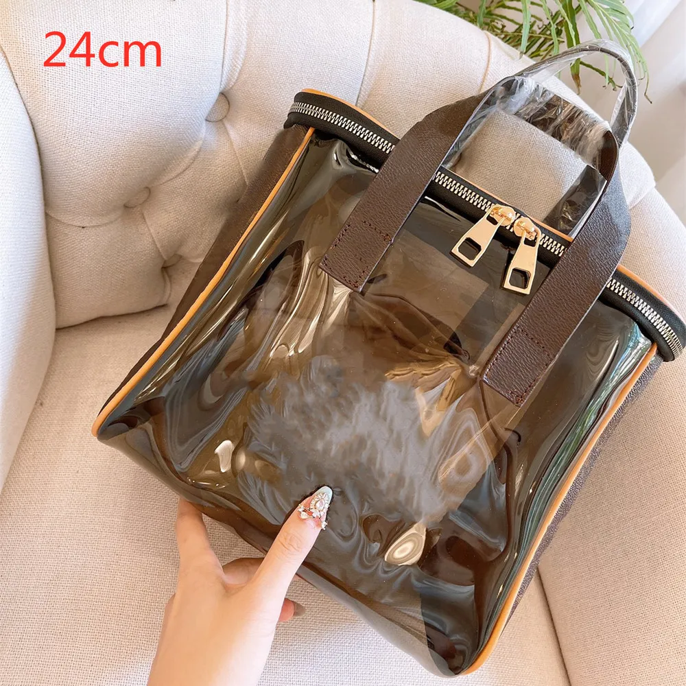 Fashion Designers Clear Cosmetic Bags Jelly Cosmetics Cases Toiletry Kits Luxury Handbags Purses Small Shopping Bag Printed Flower280n