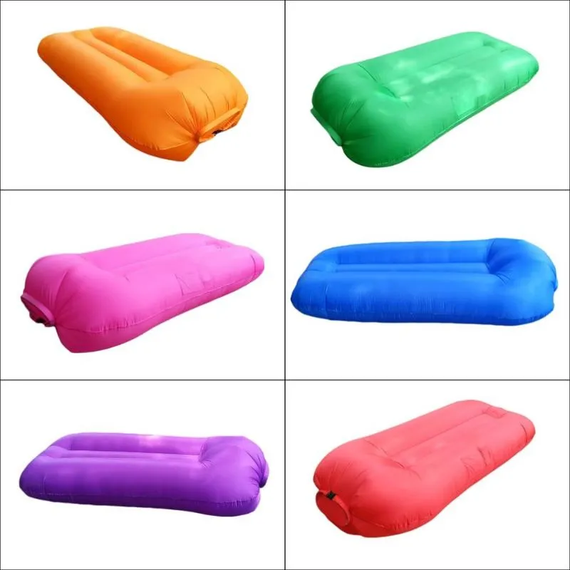 Sovsäckar Snabb uppblåsbara Air Bag Portable Lazy Outdoor Camping Sofa Beach Bed För Travel Vandring Picnics