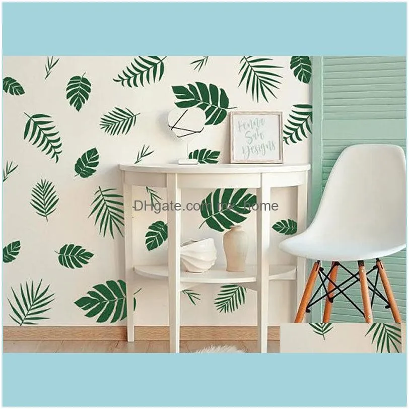 Palm Leaf Tropical Design Wall Decals Home Decor For Kids Room Vinyl Wall Sticker Decoration Nursery Removable DIY Mural N837 201201
