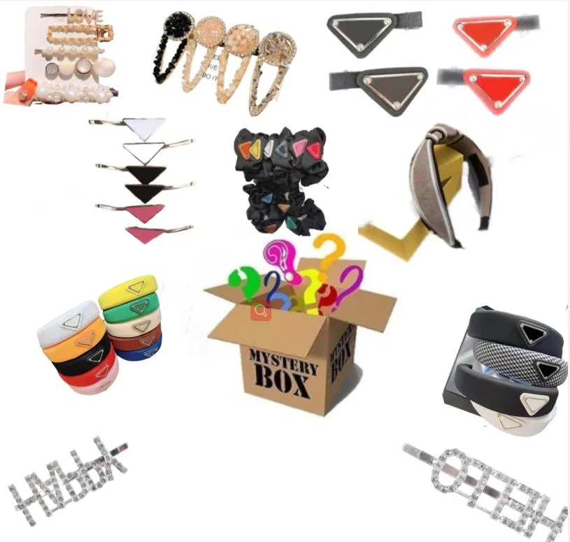 Designer Mystery Boxes Hair hoop Fashion Rubber Band Boxes Lucky Surprise Favors Random for Adults High Quality Hairpin Birthday Gift 1-45PCS