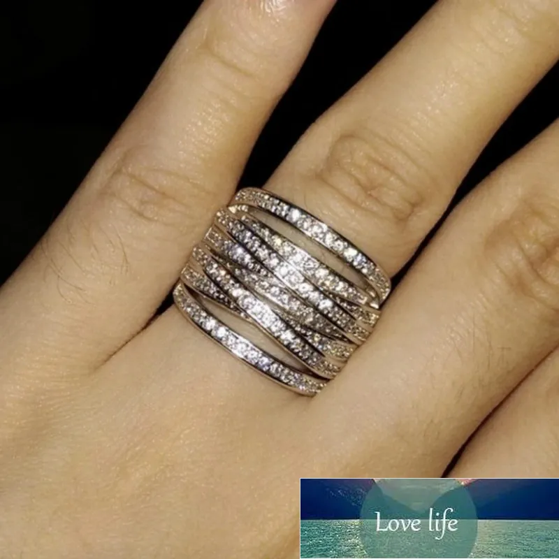 Moda de luxo feminino noivado noiva anel amor tamanho 6-12 Preço de fábrica especialista Qualidade Qualidade Última Estilo Original Status