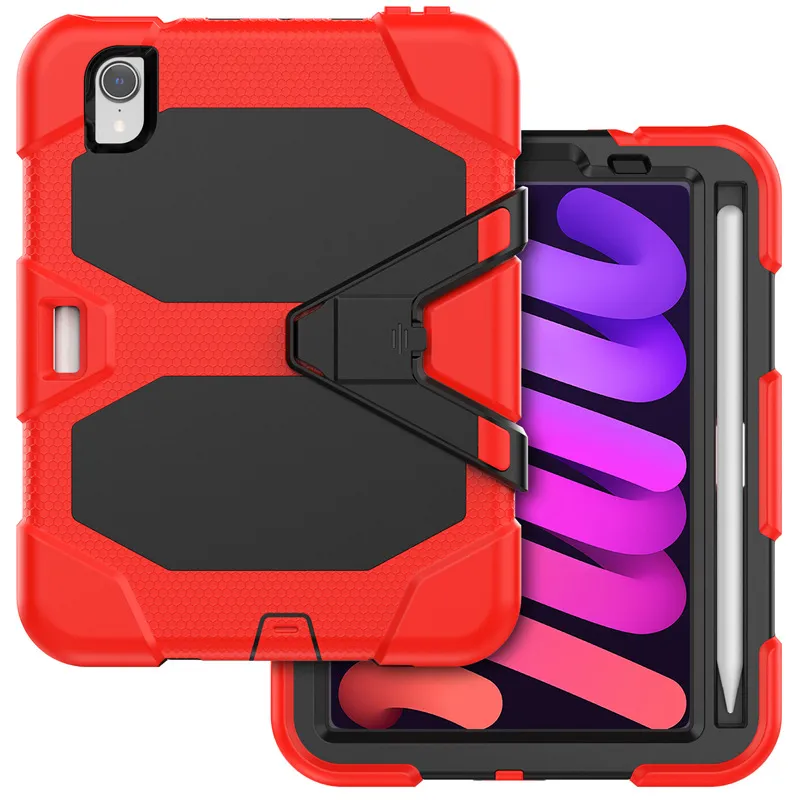 Construído em Tela Protector Tablets Casos para ipad Mini 6 12.9 10.9 Air4 11 10.2 Amor PC Defensor Espessura Silicone Shokproof