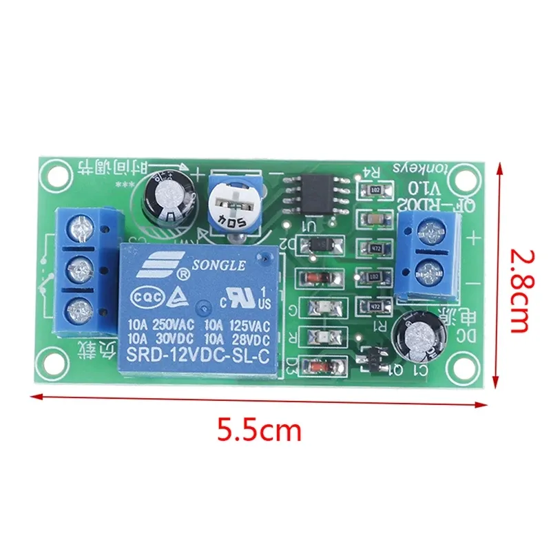 Wholesale Integrated Circuits NE555 Time Delay Relay DC 12V Conduction