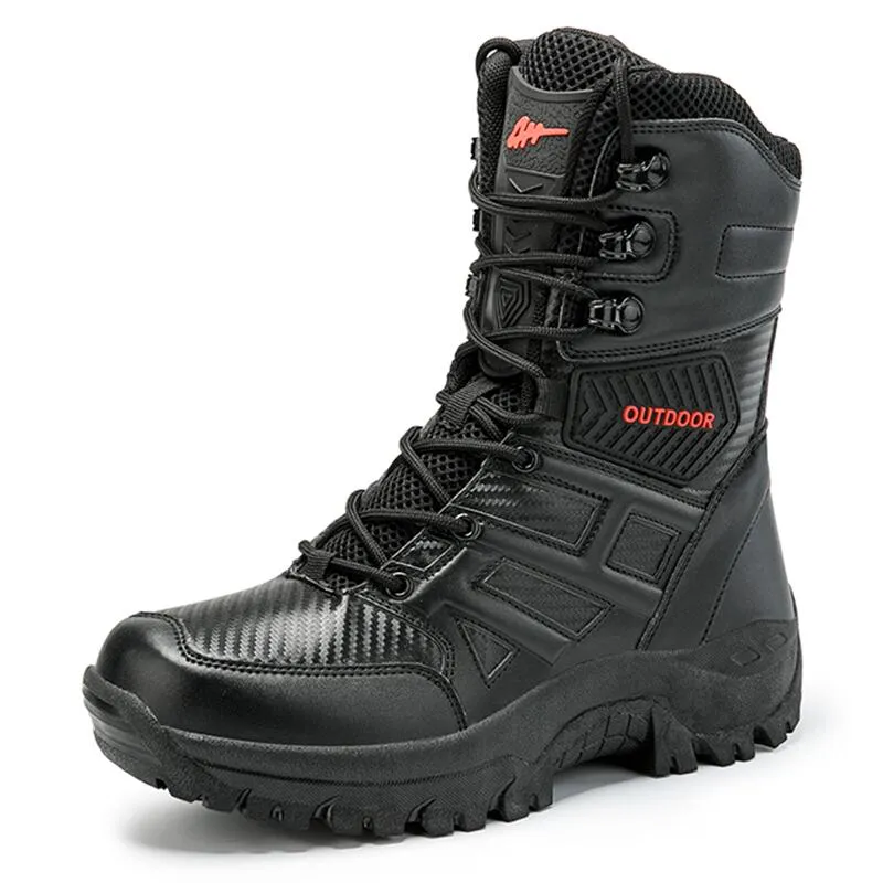 Sapatos Marca militar Tactical Mens Botas Special Force Desert Couro Combate Tornozelo Exército Bota Trabalho Mens Plus Size 39-47