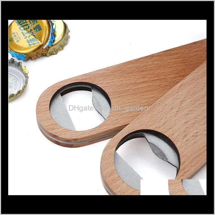 big wood handle bartender bottle opener wine beer soda glass cap openers kitchen bar tools factory wholesale sn2533