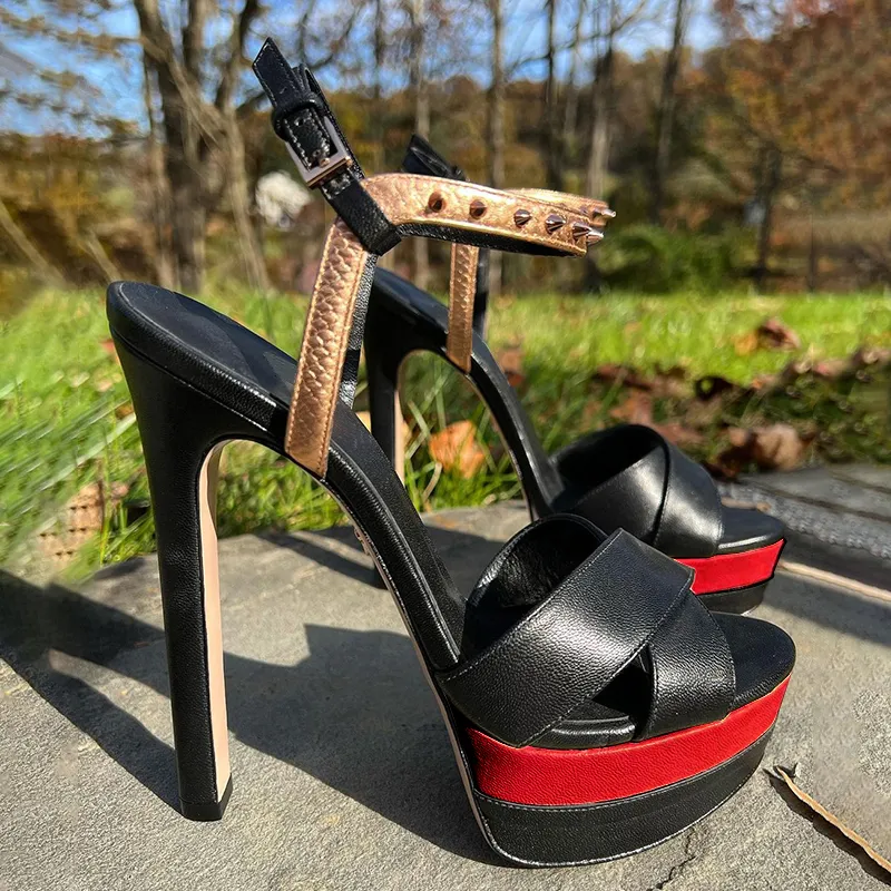 Rock & Republic Shoes Heels Women's Studded Black & Beige Sz 6M Stiletto  Pumps