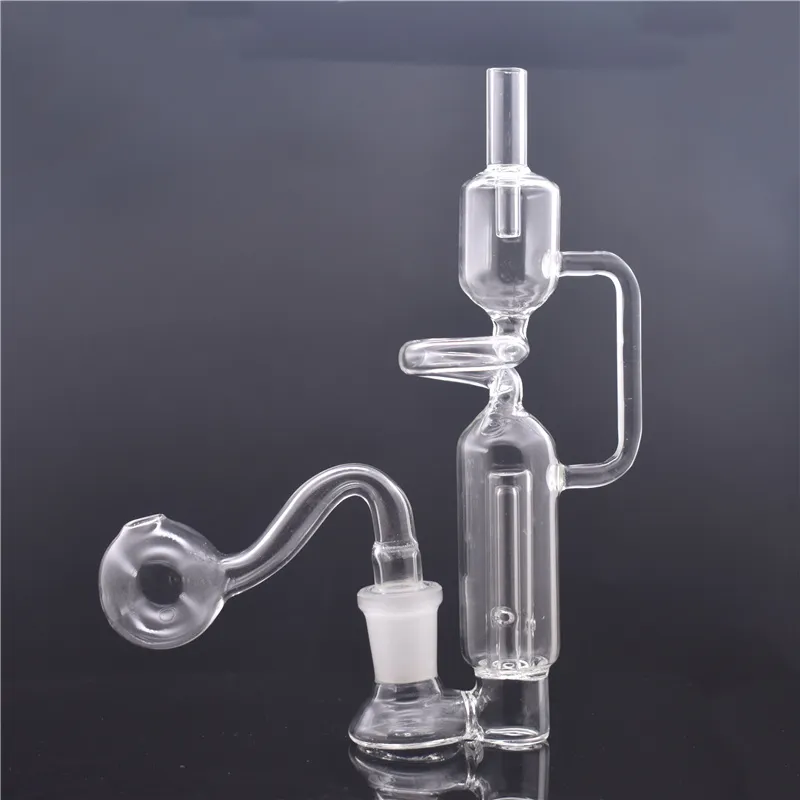 2pcs glass recycler bong 14mm hand oil burner bong dab honeycomb rigs with glass oil burner pipe and tobacco bowl