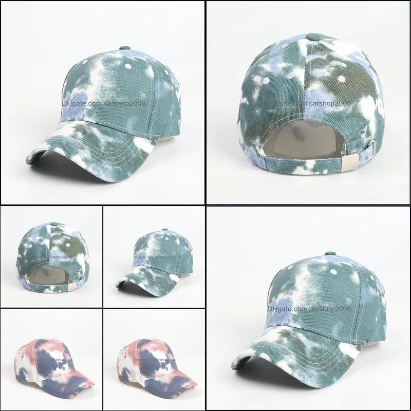 Wide Brim Hats Europe And The United States Tie-dye Gradient Color Baseball Cap Men Women Korean Edition Street