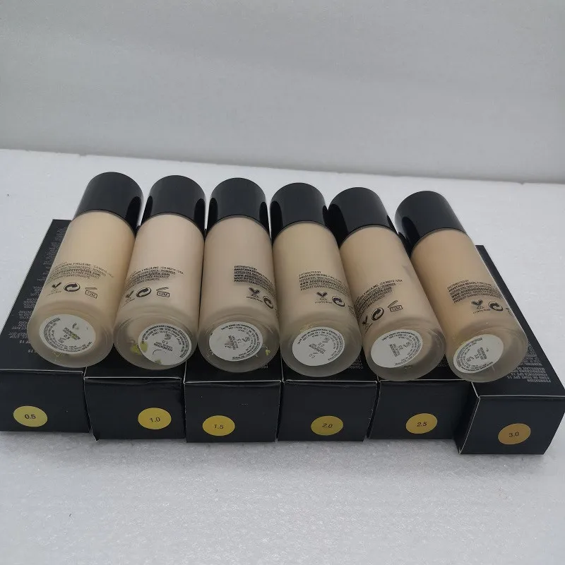 1ピースブランドMaquiagem 6Color 30ml Makeup Foundation Foundation Highlighter ConceRer Medium Coverage Lique