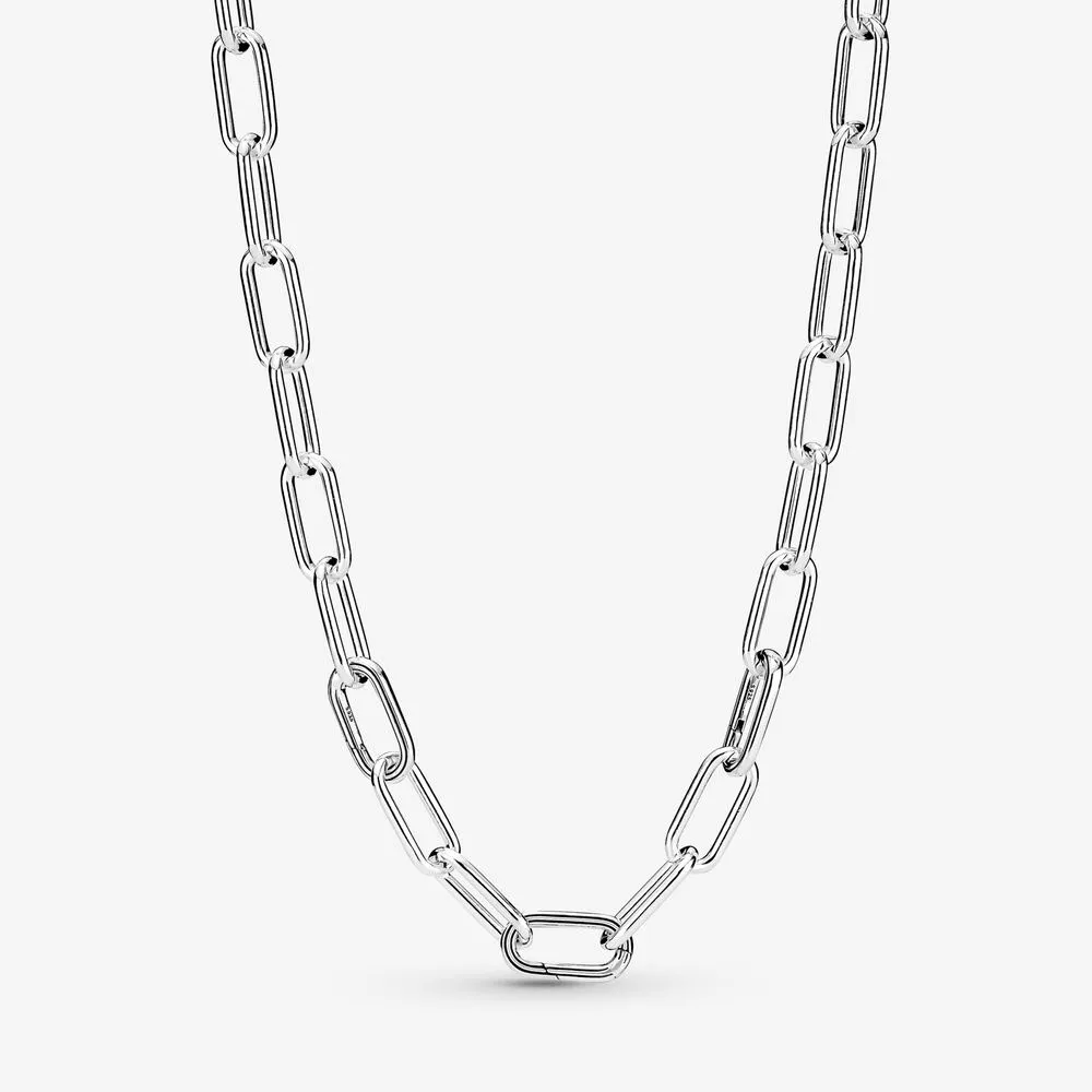 Chaines 925 Collier de chaîne de liaison argent sterling me Fit des pendentifs européens et des charmes beaux bijoux de mariage cadeau