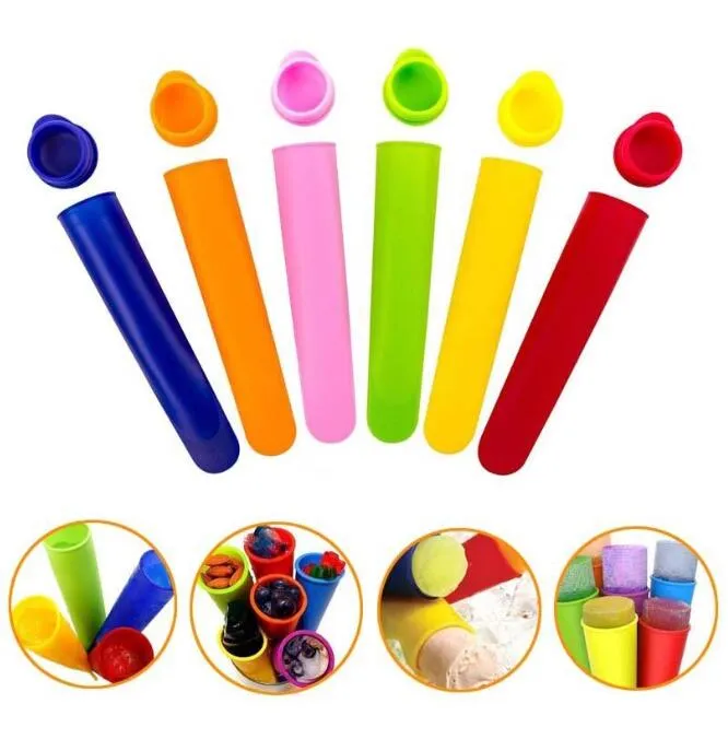 Strumenti per gelato Stampo in silicone fai-da-te Congelato a mano Vecchio Stampo per ghiaccioli con coperchio Attrezzo da cucina Commestibile Bambini Ghiaccioli Pop Maker Stampi wmq1057