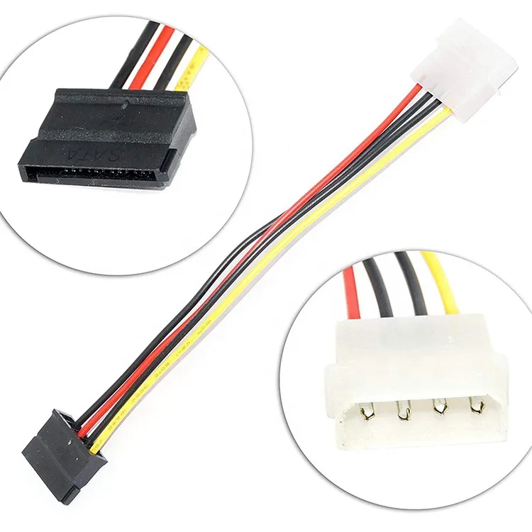 D Shape IDE to Serial SATA Power Cable 4PIN Adapter Wire Hard Disk Drive