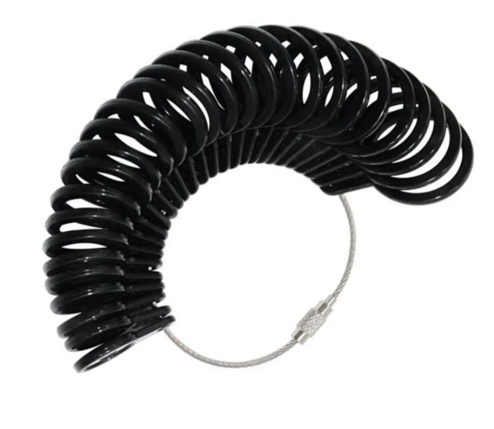 Venda Por Atacado Headband Ring Sizer Set Dedo Dedo Tamanho Medidor Medida Ferramenta Plástico Jóias de Jóias Tamboretes Anéis 1-13 com meia 27 peças