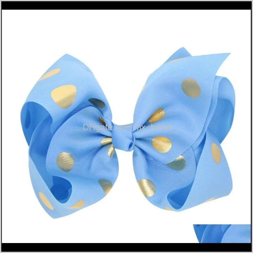 18cm baby girls big bow hair clips dot bows kids dot grosgrain bowknot hairbands children accessories shipping