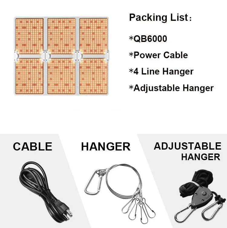 LED Grow Lights Full Spectrum Samsung QB6000 PRO med LM281B 234PCS 3000K Chips och UL MeanWell Driver Inomhusplantning